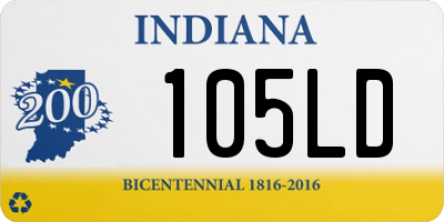 IN license plate 105LD