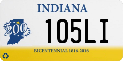 IN license plate 105LI