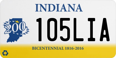 IN license plate 105LIA
