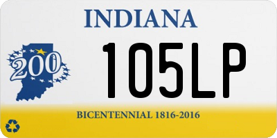 IN license plate 105LP