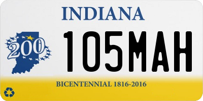 IN license plate 105MAH