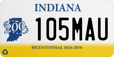 IN license plate 105MAU