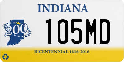 IN license plate 105MD