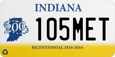 IN license plate 105MET