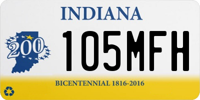IN license plate 105MFH