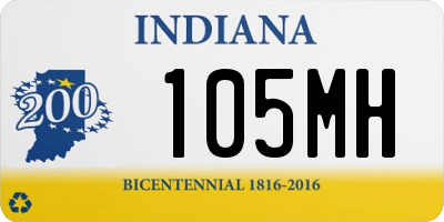 IN license plate 105MH