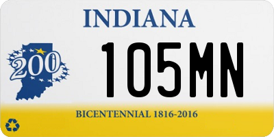 IN license plate 105MN