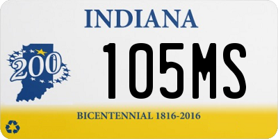 IN license plate 105MS