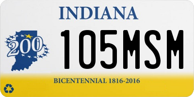 IN license plate 105MSM