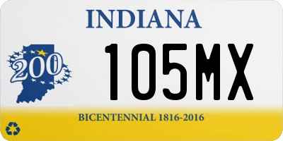 IN license plate 105MX