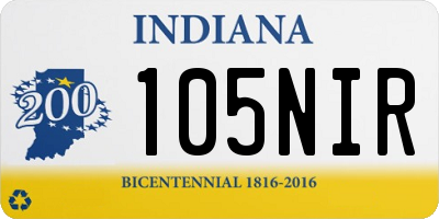 IN license plate 105NIR