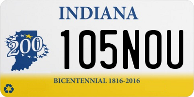 IN license plate 105NOU