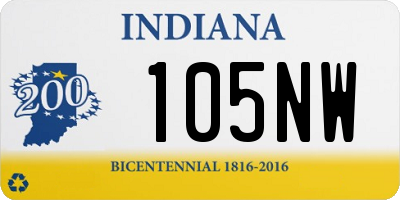 IN license plate 105NW