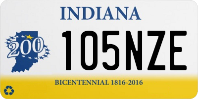 IN license plate 105NZE