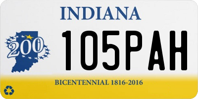 IN license plate 105PAH
