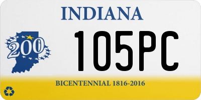 IN license plate 105PC