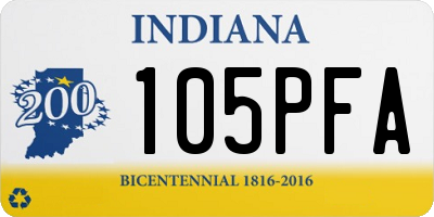 IN license plate 105PFA