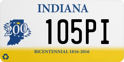 IN license plate 105PI