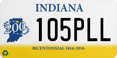 IN license plate 105PLL