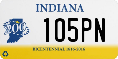 IN license plate 105PN