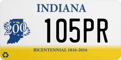 IN license plate 105PR