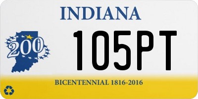 IN license plate 105PT