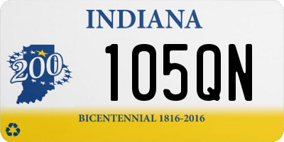 IN license plate 105QN