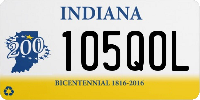IN license plate 105QOL