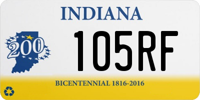IN license plate 105RF