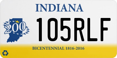 IN license plate 105RLF