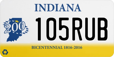 IN license plate 105RUB