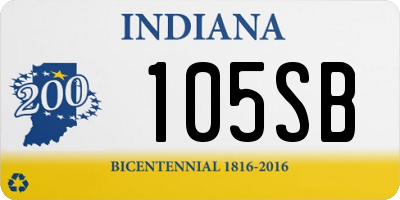 IN license plate 105SB