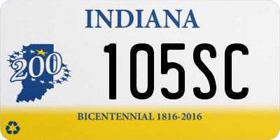 IN license plate 105SC