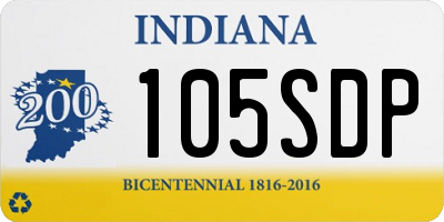 IN license plate 105SDP