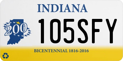 IN license plate 105SFY