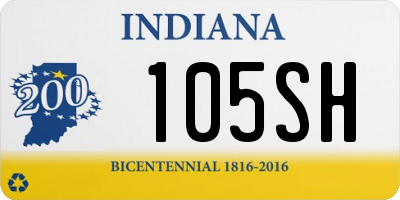 IN license plate 105SH