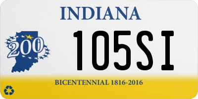 IN license plate 105SI