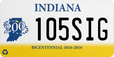 IN license plate 105SIG