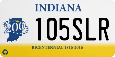 IN license plate 105SLR