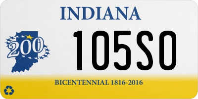 IN license plate 105SO