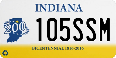 IN license plate 105SSM