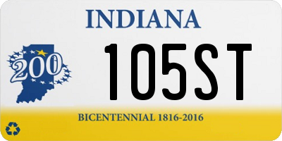 IN license plate 105ST