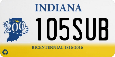 IN license plate 105SUB