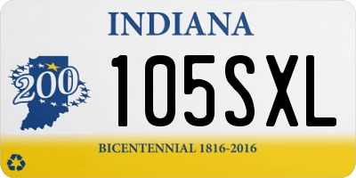 IN license plate 105SXL