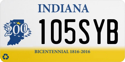 IN license plate 105SYB
