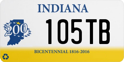 IN license plate 105TB