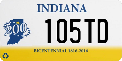 IN license plate 105TD