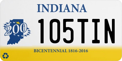 IN license plate 105TIN