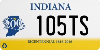 IN license plate 105TS