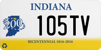 IN license plate 105TV